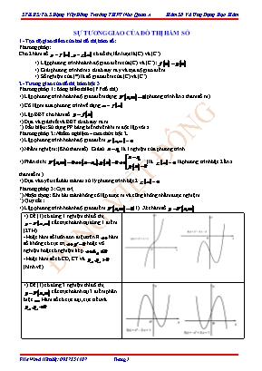 Chuyên đề ôn thi THPT Quốc gia môn Toán Sự tương giao của đồ thị hàm số - Đặng Việt Đông